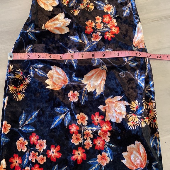Forever 21 Dress Womens S Black Velvet Floral Spaghetti Strap Mini Sundress - Picture 6 of 7